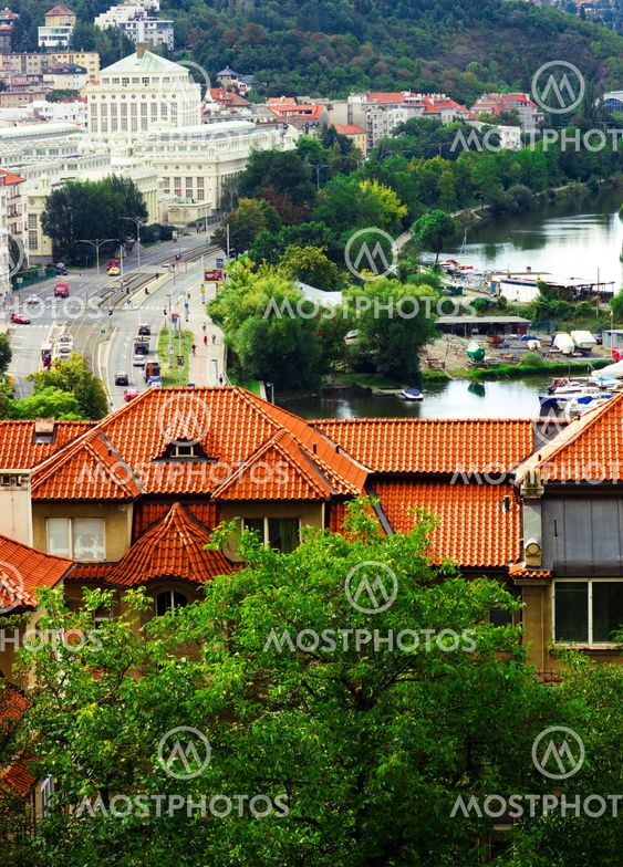 View of an old house against a roadway