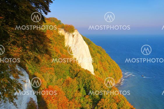 Ruegen island, the chalk cliffs in autumn, the Kings chair
