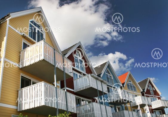 Five colorful houses