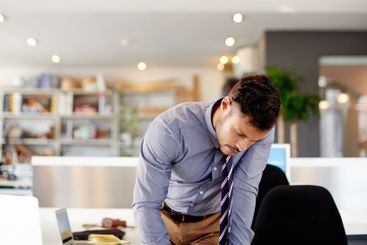 Reading, notebook and planning with business man in...