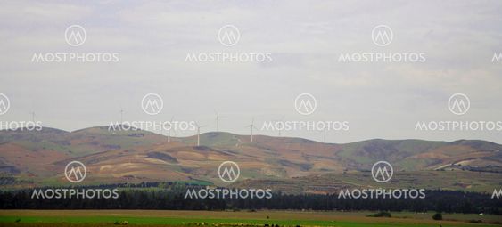 Wind power stations in the desert of Tunisia