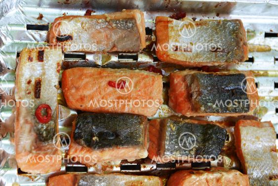 Grilled salmon fillet