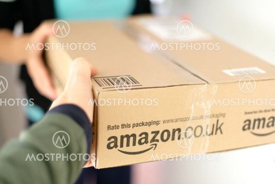 Woman receiving parcel