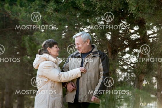 Senior couple laughing together