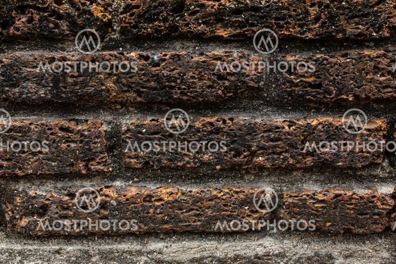 old laterite brick wall