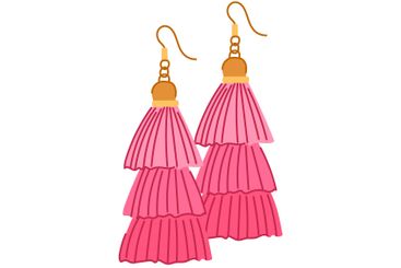 elegant tassel earrings cartoon vector illustration