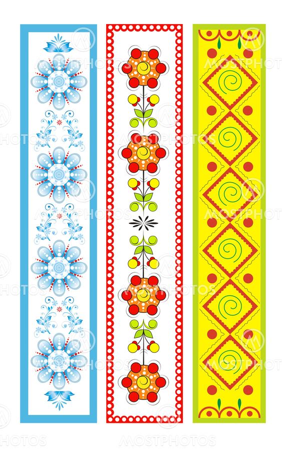 Three decorative strips