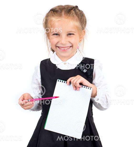 schoolgirl with notebook
