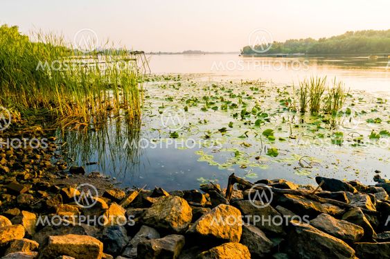 View of the Dniper River at morning