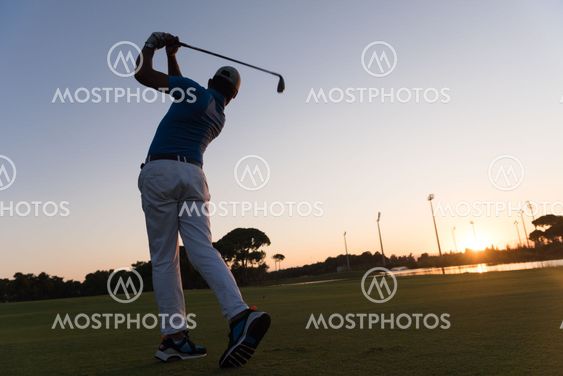 golfer hitting long shot