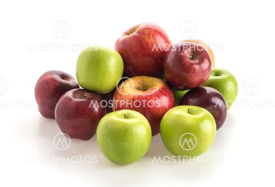 green and red apples