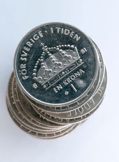 Swedish One Coins Stacked