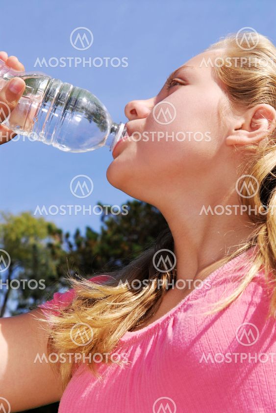 Girl drinking water