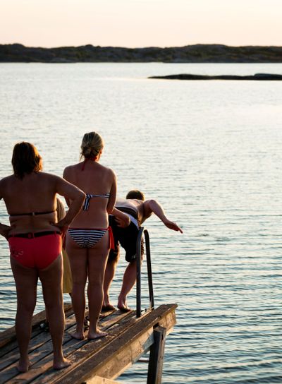 Summer evening bath.