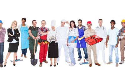 Full Length Of People With Different Occupations