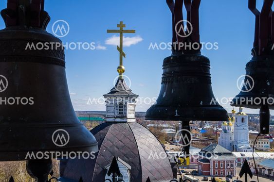 Russia. City of Arzamas. View from the bell tower of the...