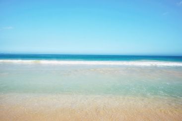 Island, nature and sand with ocean outdoor for tropical...