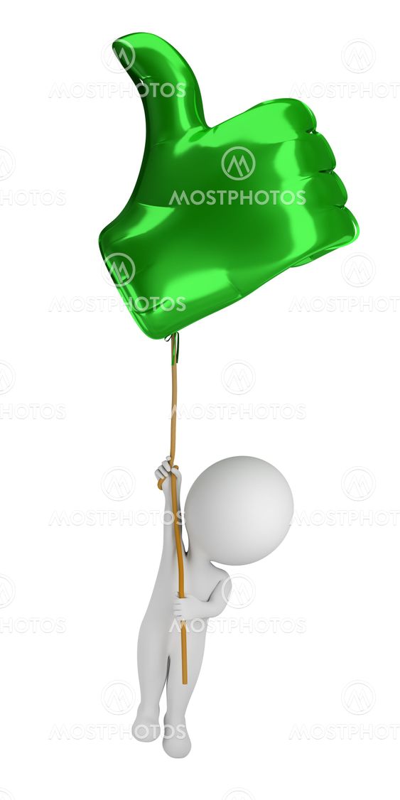 3d small people - flying in a balloon Like