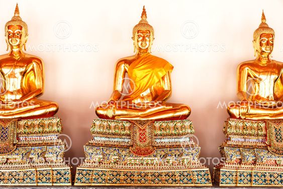 Golden buddha in the temple, Bangkok, Thailand