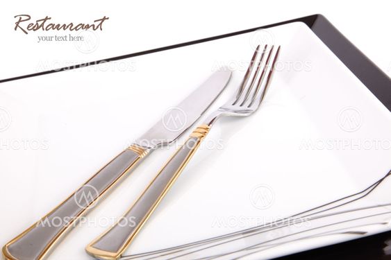 Dish with fork and knife