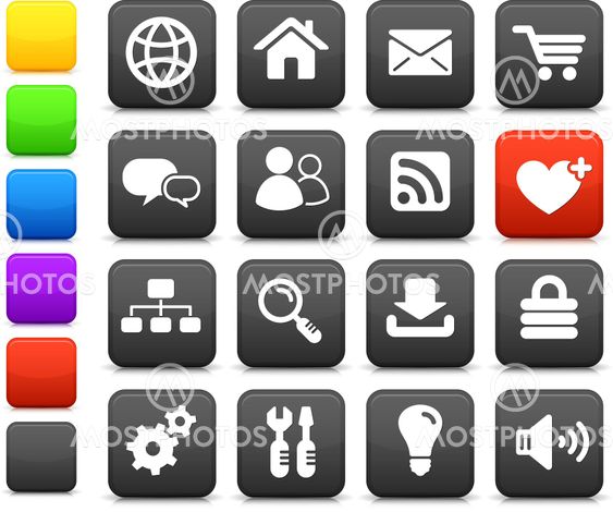 internet design icon set