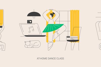 Stay active amid quarantine abstract concept vector...