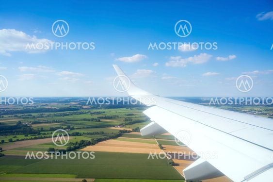 view thru an airplane window