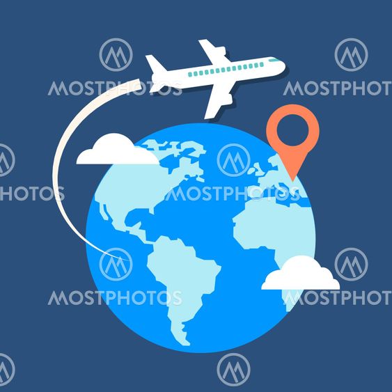 Travel, destination concept. Flat design stylish.