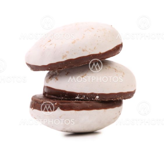 Stack of chocolate meringues.