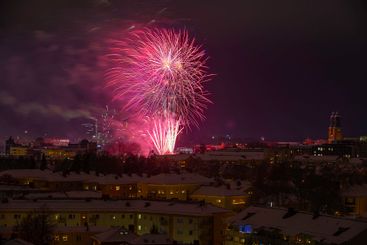 Fyrverkeri över Eskilstuna