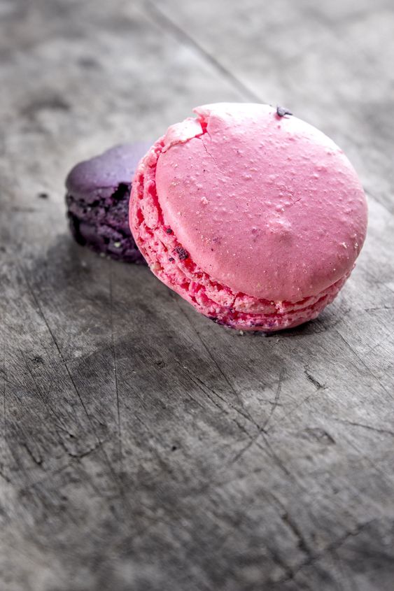 Macaroon on wooden table