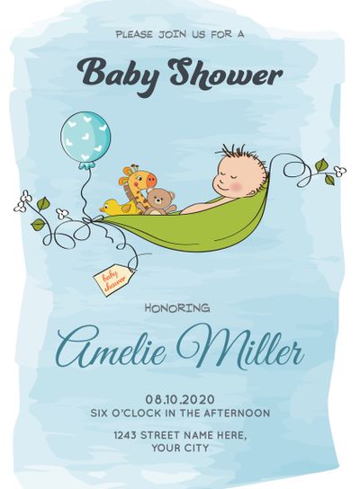Lovely baby boy shower card