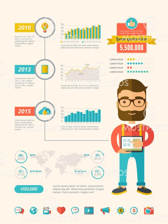 Social Media Infographic Elements.