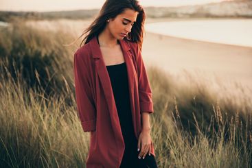 Portrait of a beautiful woman on the beach
