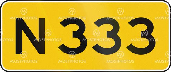 A Dutch numbered road shield of a provincial road