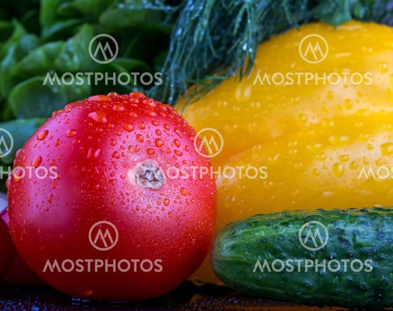 Fresh vegetables isolated on black background
