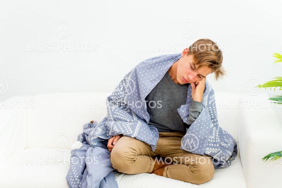 Guy having flu