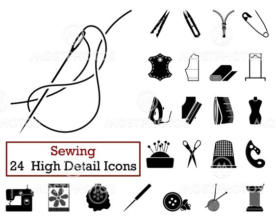 Set of 24 Sewing Icons