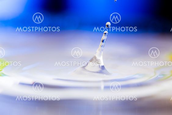 The blue drops of water