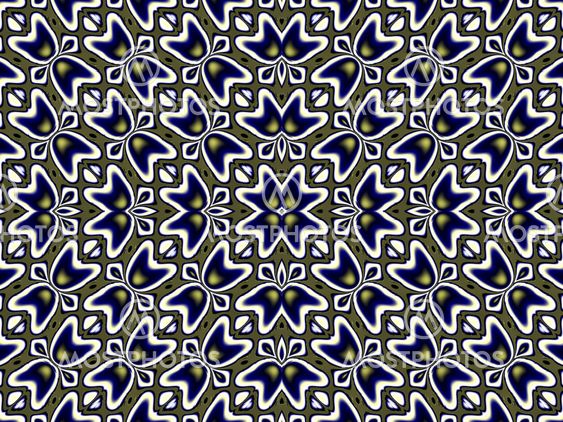 Black and blue floral wallpaper
