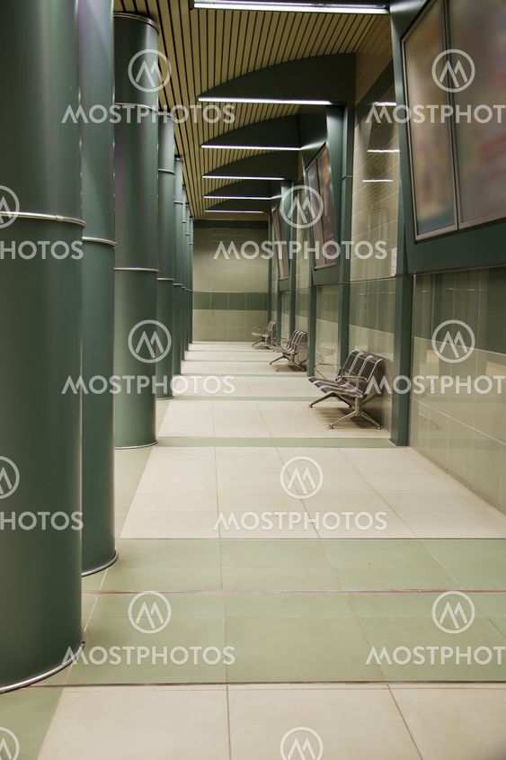 Lonely benches and a subway hall
