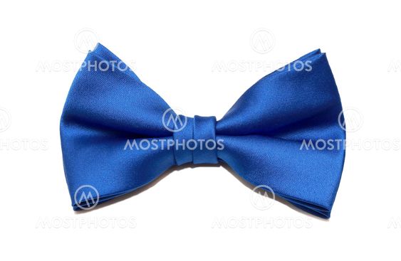 Blue bow tie isolated on white backgraund