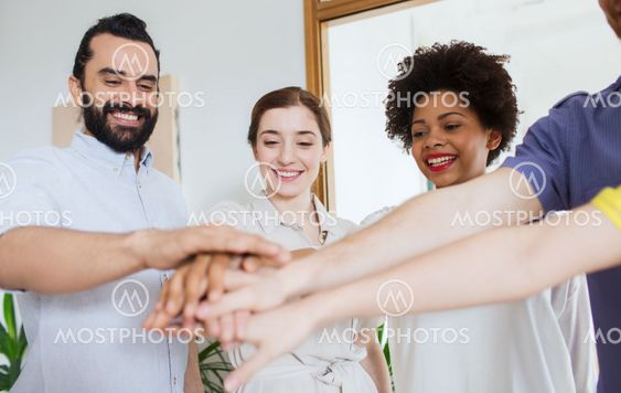happy creative team in office