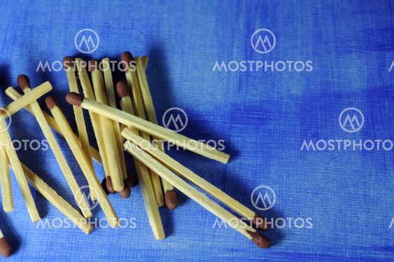 Matches on blue