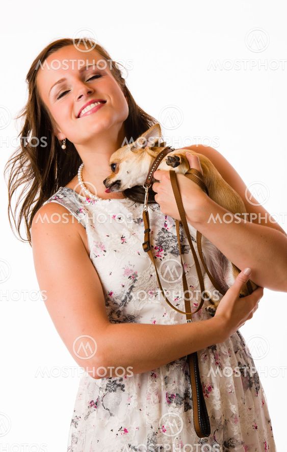 Woman and chihuahua