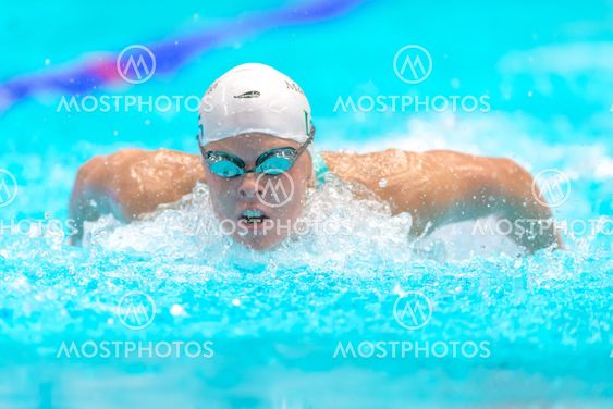 Swimmers at the National Swedish swim competition at...