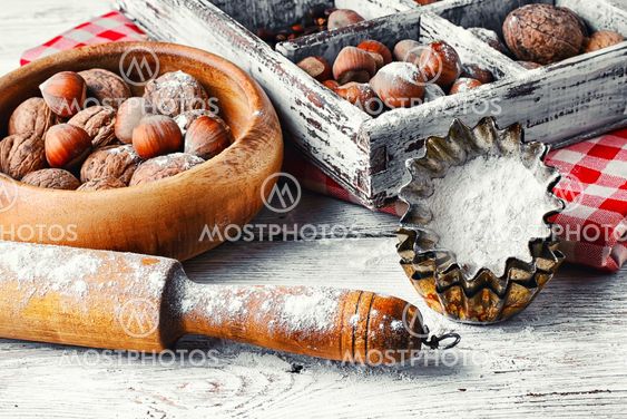 kitchen utensils and nuts