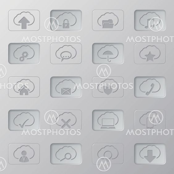 Active/inactive cloud button set