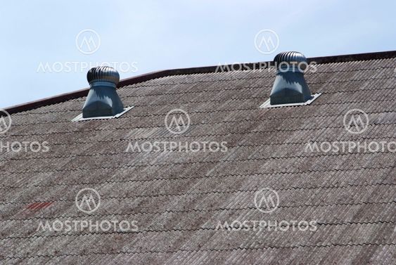 The air vent on the roof of the factory.
