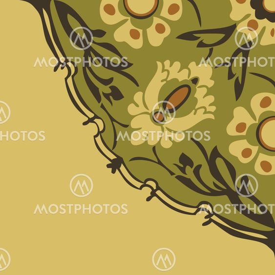 Colorful round floral border corner abstract background vector